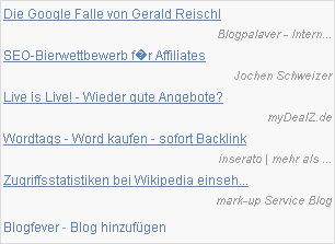 Blogfever Widget Abbildung