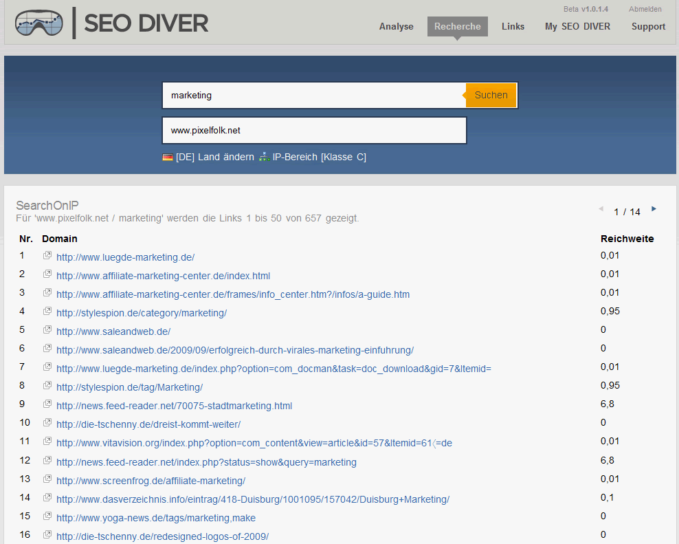 SEO-Diver-Screenshot 4: Search-On-IP-Tool